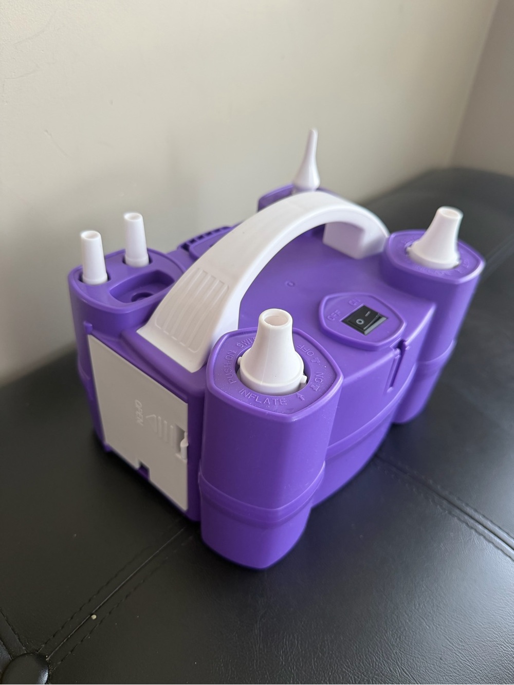 Portable Purple Electric Air Pump with White Handle